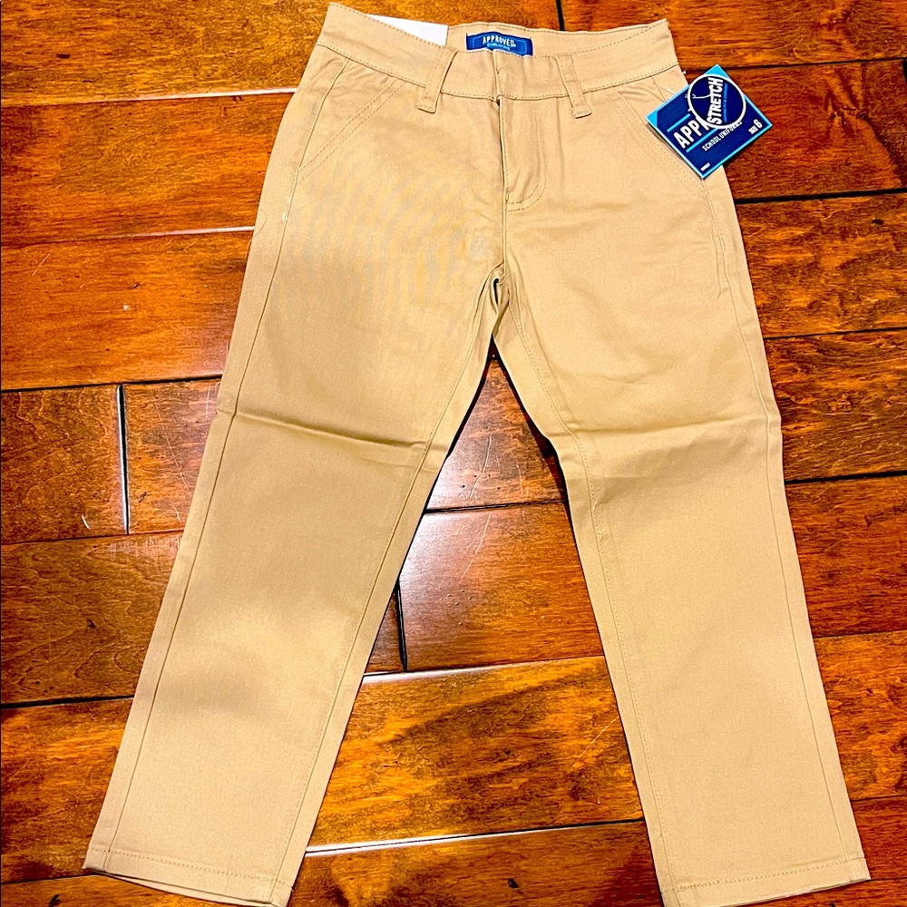 Approved school uniform pant khaki size 6 unisex. Stretch new with tag